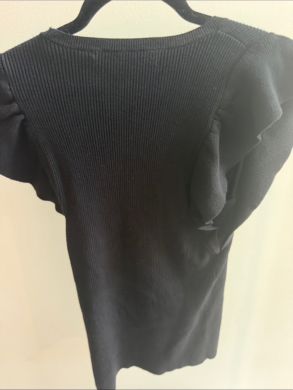 Marie Oliver Black Ribbed Short Sleeve Top - Picture 2 of 3